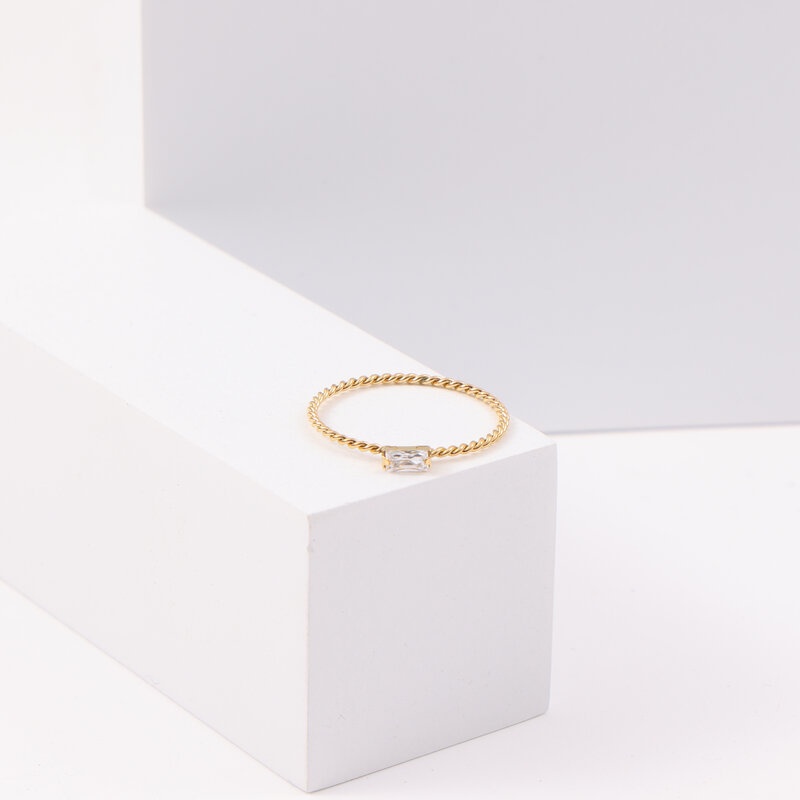 Nhẫn Mạ Vàng 18k Đính Đá Zircon Sang Trọng