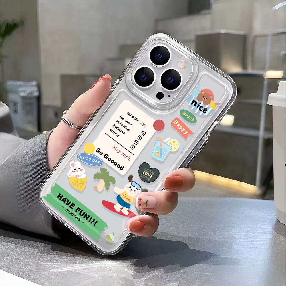 Ốp Điện Thoại Trong Suốt In Hình Gấu Hoạt Hình Cho iphone 14 pro max 11 13 12 7 8 Plus X XR XSMax