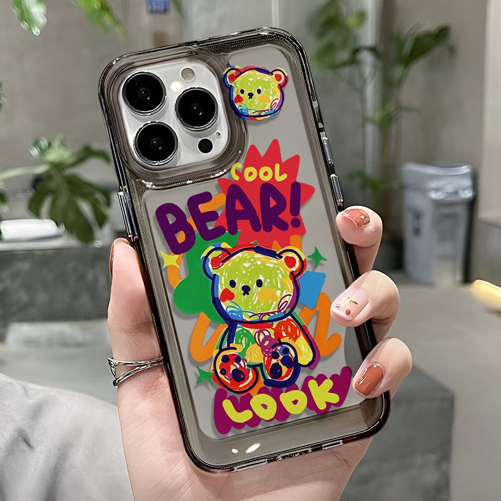 Ốp Điện Thoại Trong Suốt In Hình Gấu Hoạt Hình Dễ Thương Cho iphone 14 pro max 11 13 12 7 8 Plus X XR XSMax