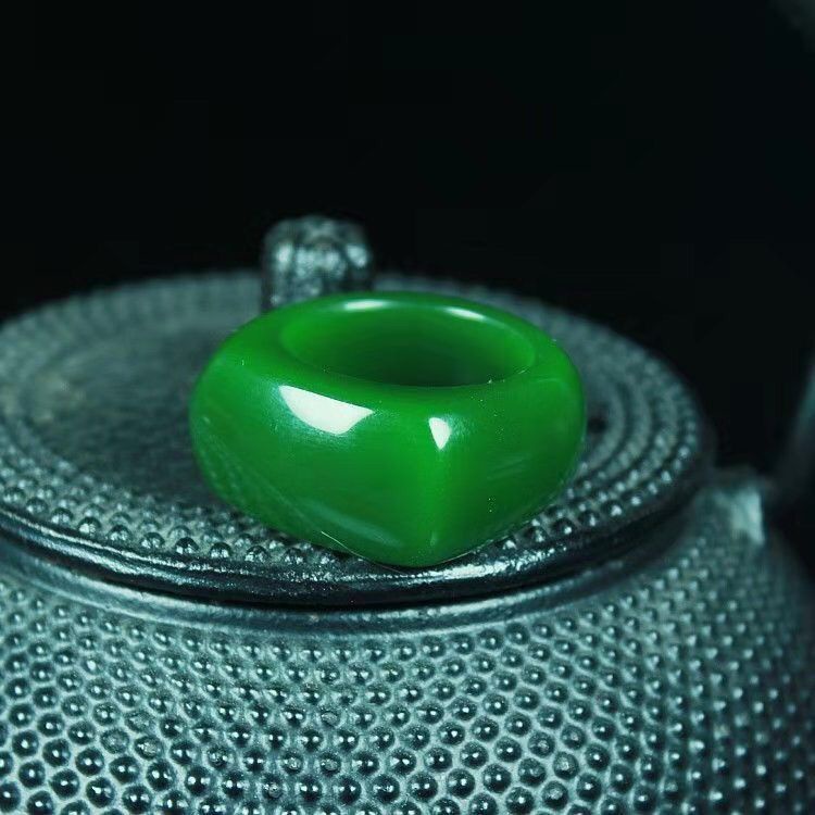 Xinjiang Hetian Nhẫn Đeo Yên Xe Màu Ngọc Bích Cao Cấp Cho Nam Và Nữ