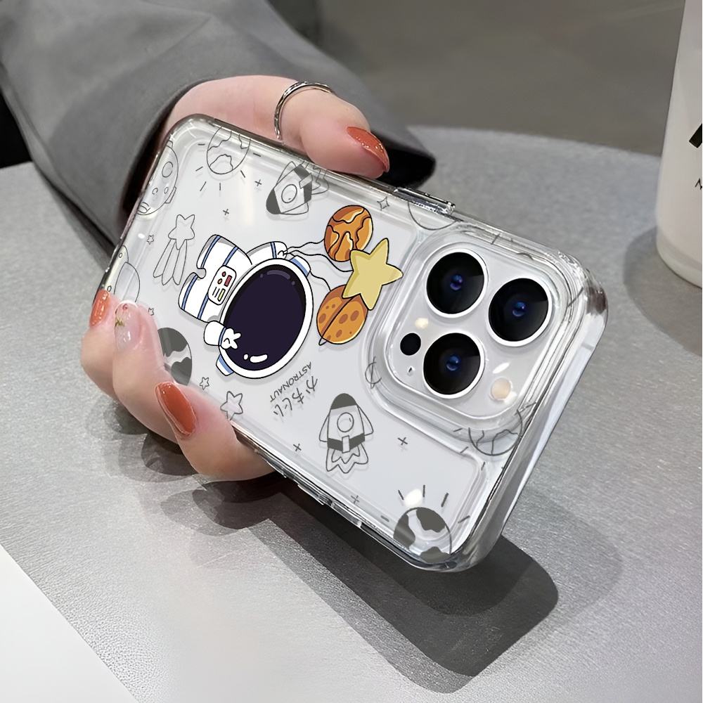 Ốp Điện Thoại Tpu Trong Suốt In Hình Nhà Du Hành Vũ Trụ Cho iphone 14 pro max 11 13 12 7 8 Plus X XR XSMax