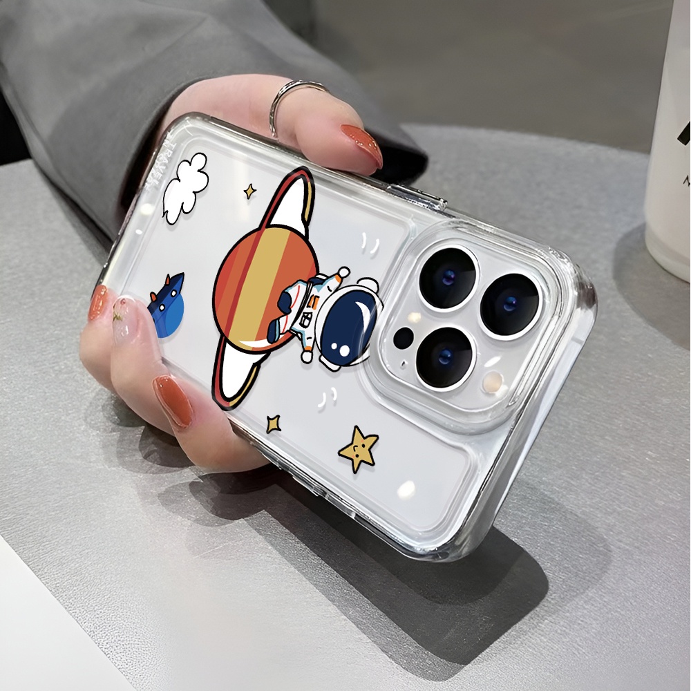 Ốp Điện Thoại Trong Suốt Hình Phi Hành Gia Cho iphone 14 pro max 11 13 12 7 8 Plus X XR XSMax