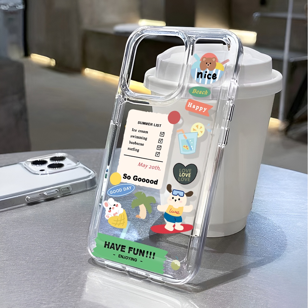 Ốp Điện Thoại Trong Suốt In Hình Gấu Hoạt Hình Cho iphone 14 pro max 11 13 12 7 8 Plus X XR XSMax