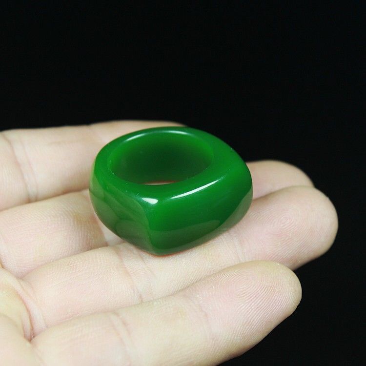 Xinjiang Hetian Nhẫn Đeo Yên Xe Màu Ngọc Bích Cao Cấp Cho Nam Và Nữ
