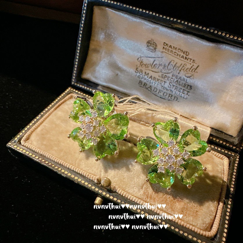 Bông Tai Mạ Vàng 18K Hình Nơ Đính Đá Zircon Phong Cách Cổ Điển