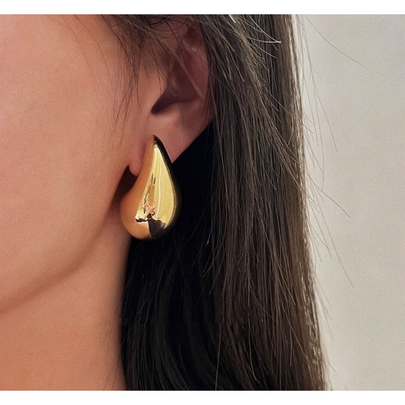 Bông Tai Mạ Vàng 18K Hình Giọt Nước Thời Trang Cao Cấp Cho Nữ