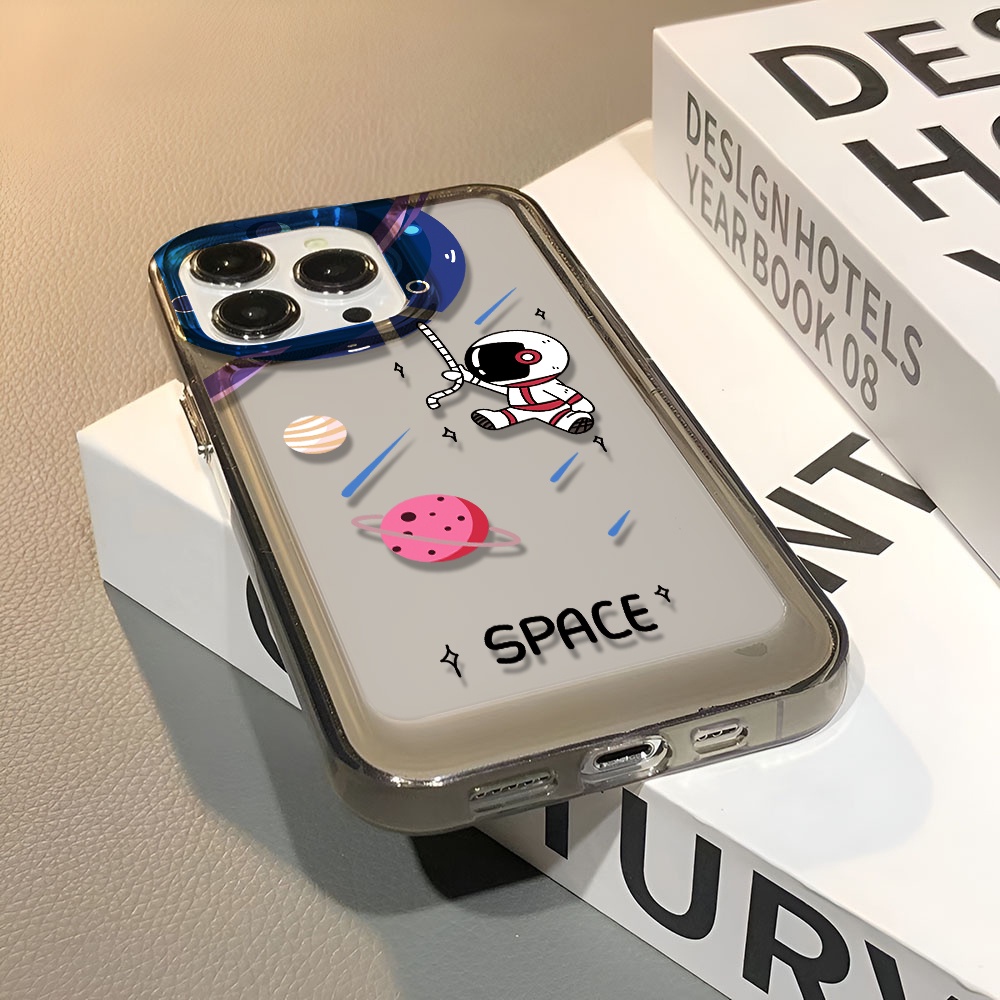 Ốp Điện Thoại Trong Suốt Hình Phi Hành Gia Không Gian Cho iphone 14 pro max 11 13 12 7 8 Plus X XR XSMax