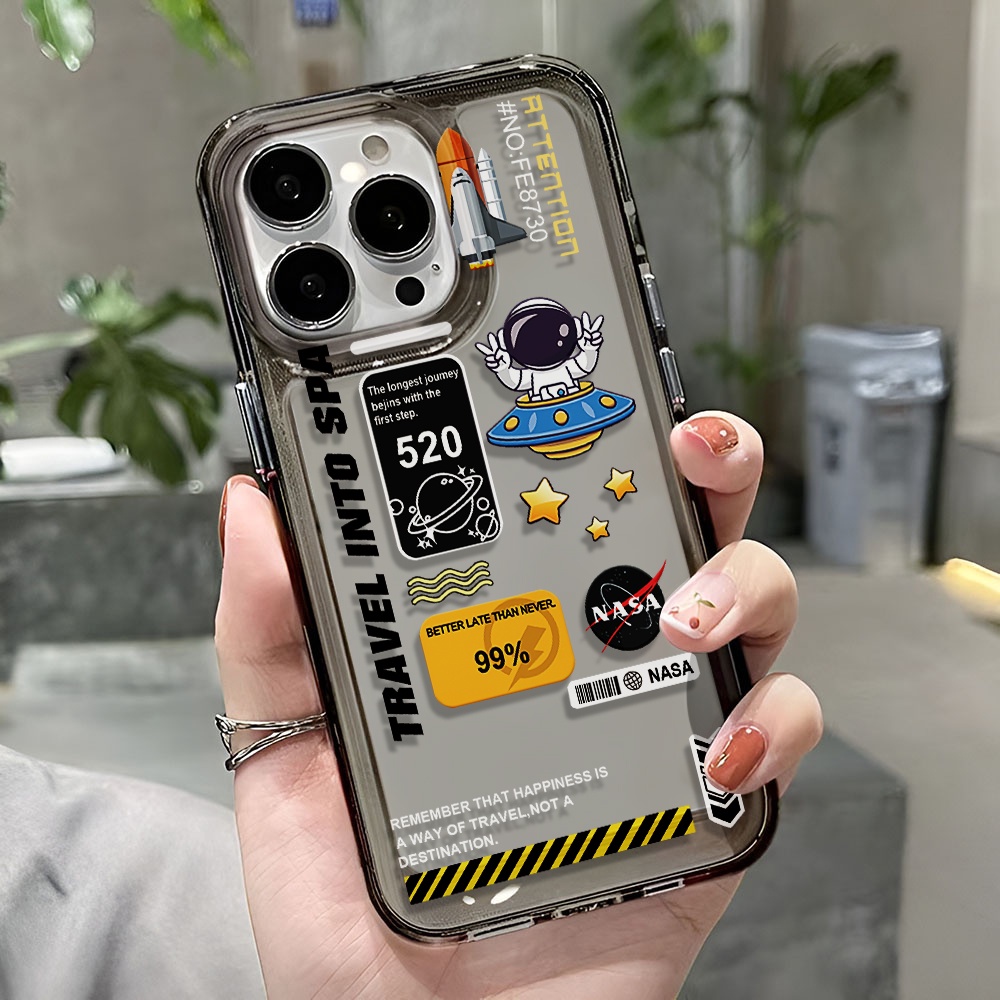 Ốp Điện Thoại Trong Suốt Hình NASA Cho iphone 14 pro max 11 13 12 7 8 Plus X XR XSMax