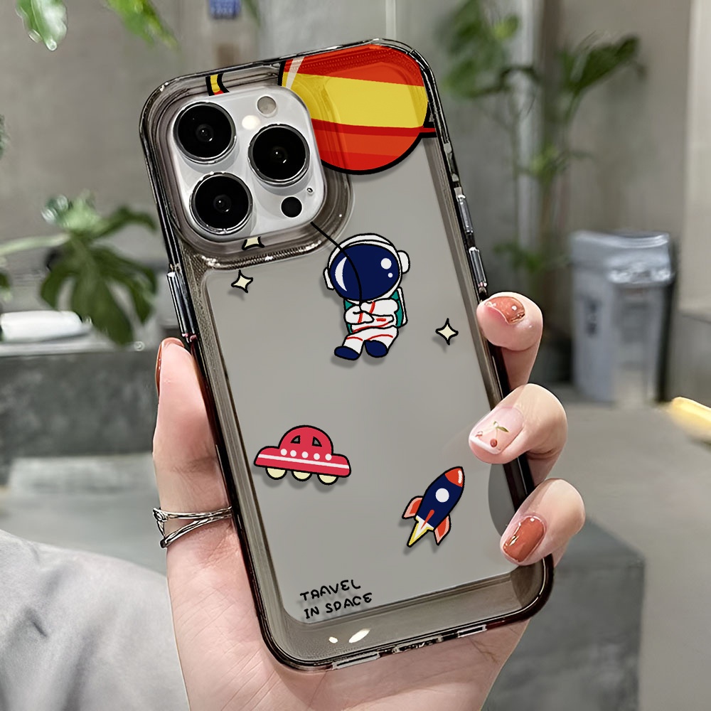 Ốp Điện Thoại Trong Suốt In Hình Phi Hành Gia Hoạt Hình Cho iphone 14 pro max 11 13 12 7 8 Plus X XR XSMax