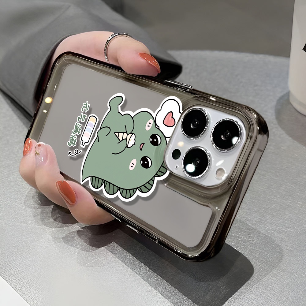 Ốp Điện Thoại Trong Suốt Hình Khủng Long Màu Xanh Lá Cho iphone 14 pro max 11 13 12 7 8 Plus X XR XSMax