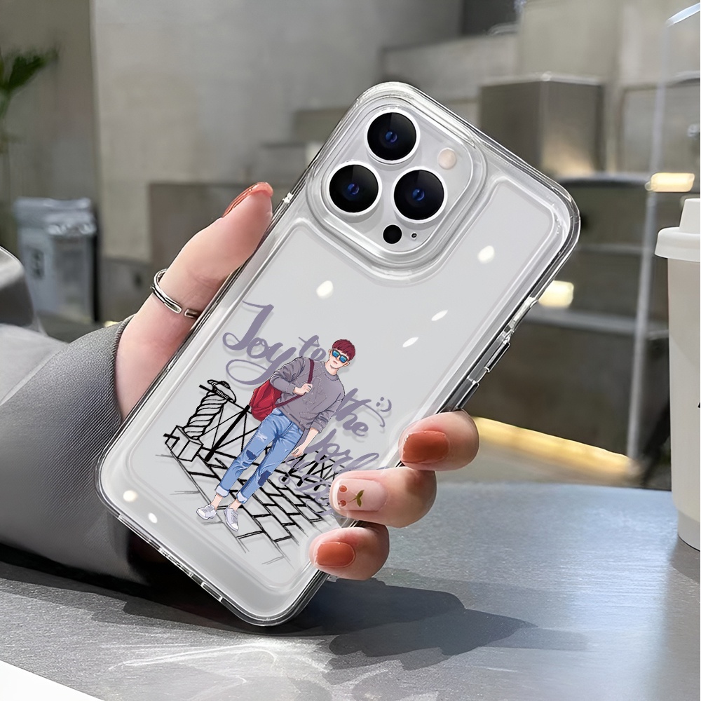 Ốp Điện Thoại Trong Suốt Hình Không Gian Cho iphone 14 pro max 11 13 12 7 8 Plus X XR XSMax