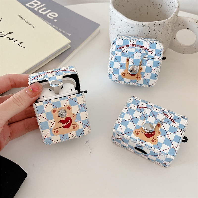 Vỏ Bảo Vệ Hộp Sạc Tai nghe không dây airpods 1 2 3 pro pro2 pro2 / pro / 3 / 2 / 1 Bằng Da Hình Thỏ Dễ Thương