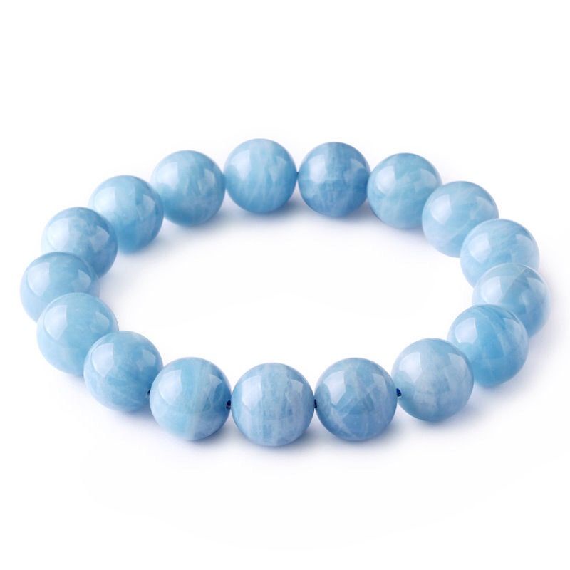Vòng Tay aquamarine Tự Nhiên Đính Đá Pha Lê Xanh Lam Dưỡng Ẩm Làm Đẹp Cho Cặp Đôi Học Sinh Nữ