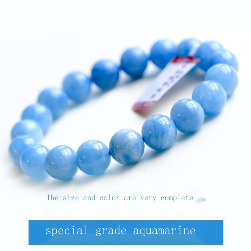 Vòng Tay aquamarine Tự Nhiên Đính Đá Pha Lê Xanh Lam Dưỡng Ẩm Làm Đẹp Cho Cặp Đôi Học Sinh Nữ