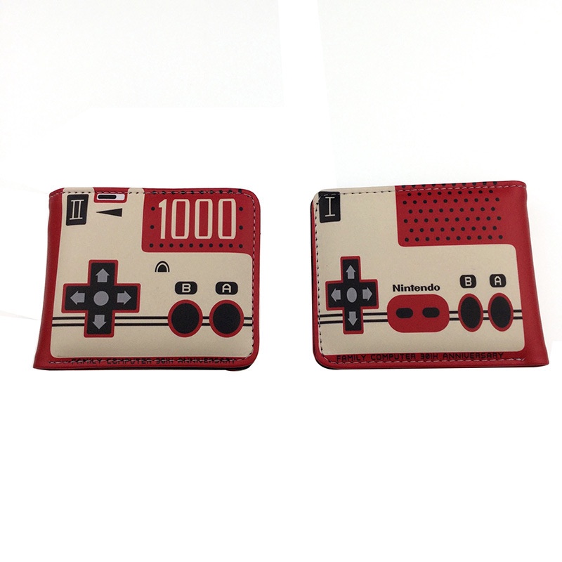 Ví Da pu Ngắn Đựng Thẻ / Tiền Xu / Máy Chơi game ps4 In Họa Tiết Hoạt Hình Nhiều Màu Dễ Thương