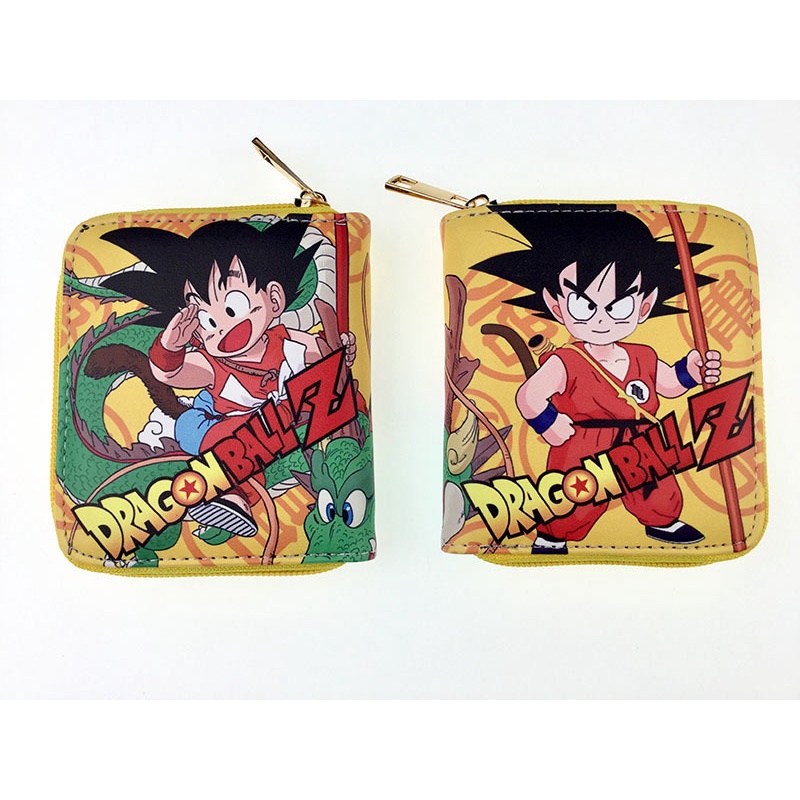 Ví Ngắn Đựng Thẻ Có Khóa Kéo In Hình anime dragon ball Thông Dụng Cho Học Sinh