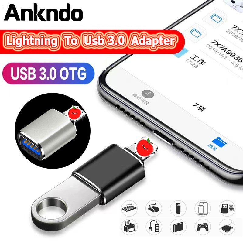 Đầu chuyển đổi Ankndo OTG Light/ning / Type-C Sang USB OTG Cho Điện Thoại / Máy Tính Bảng / Đĩa flash / Bàn Phím