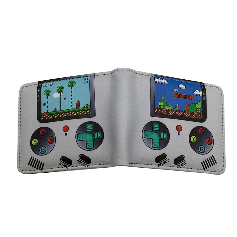 Ví Da pu Ngắn Đựng Thẻ / Tiền Xu / Máy Chơi game ps4 In Họa Tiết Hoạt Hình Nhiều Màu Dễ Thương