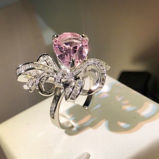 Carat Nhẫn Đính Đá zircon Màu Hồng Sang Trọng
