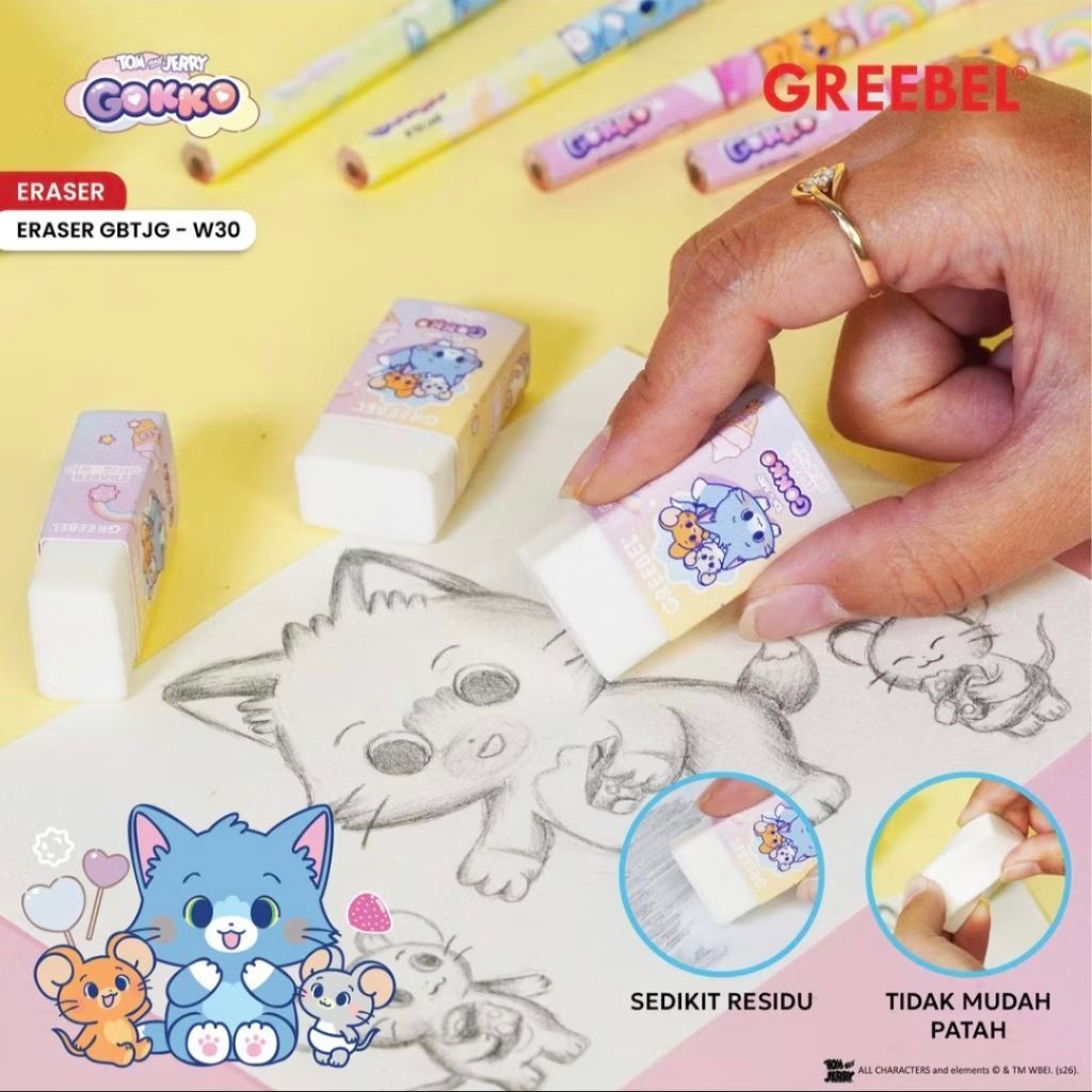 Tẩy trung bình Greebel Tom & Jerry GBTG W-30 (1 chiếc) / Tẩy trung bình Tom & Jerry Gokko GBTJG / To