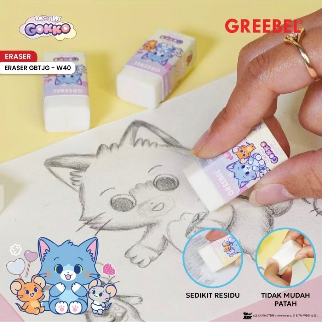 Greebel Tẩy Nhỏ Tom & Jerry GBTJG W-40 (1 Cái) / Tom & Jerry Gokko GBTJG Tẩy Nhỏ / Tom & Jerry Bút C
