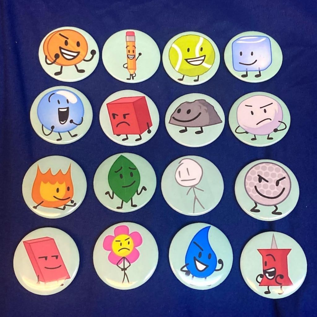 Pin chiến đấu cho Dream Island (BFDI) Pin nhân vật BFDI tùy chỉnh 44mm