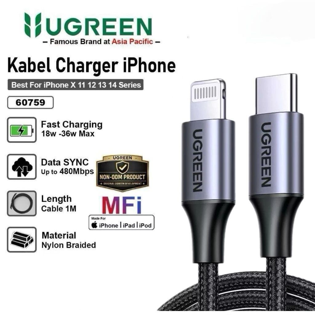 Cáp Ugreen C To Lightning cho iPhone MFI được chứng nhận chính hãng có bảo hành 60759