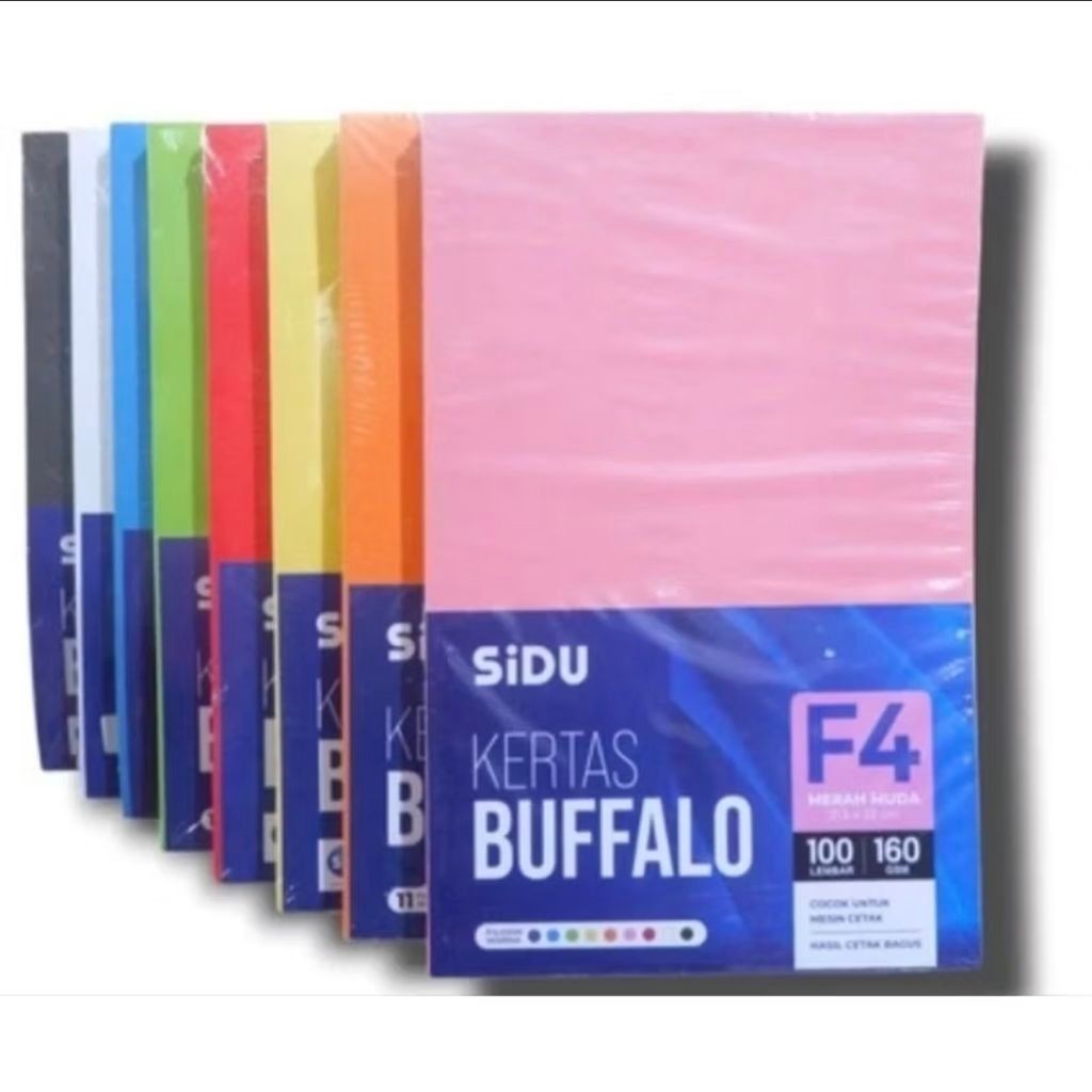 Giấy Sidu Buffalo 160 Gsm Plain Folio (1 gói 100 tờ) / Giấy bìa Buffalo Sidu F4 / Giấy đóng sách / G