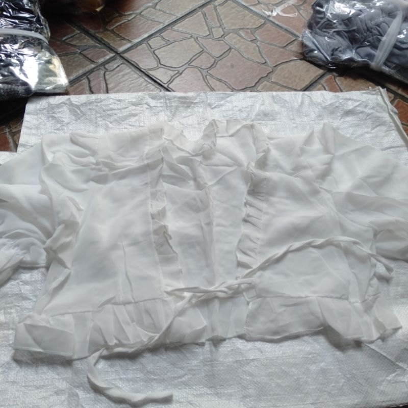 Áo len voan voan Bolero màu Hàn Quốc
