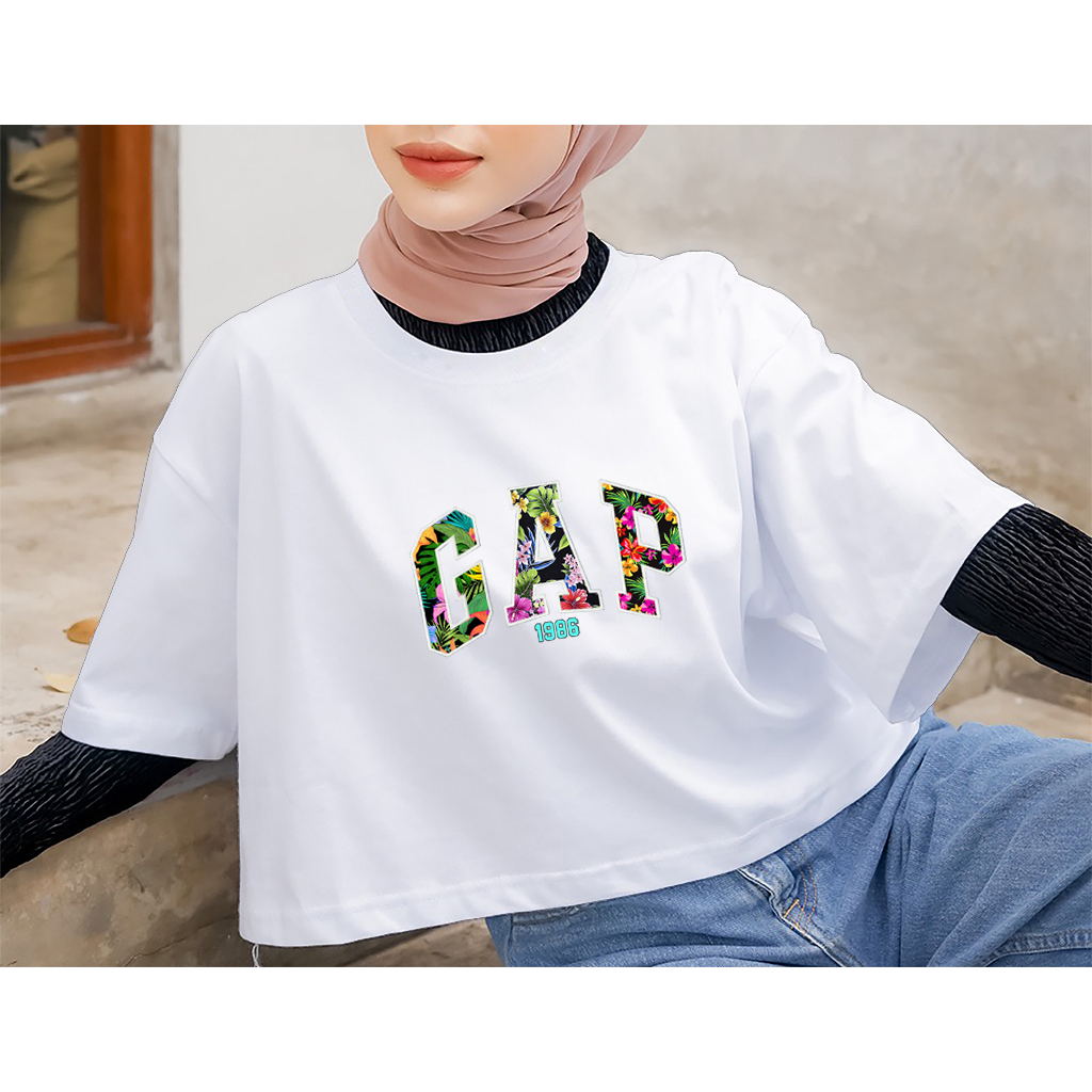 COD ID - Crop Top Motif GIP / Áo crop top Cotton Oversize dành cho nữ / Áo crop top nữ mới nhất 2023