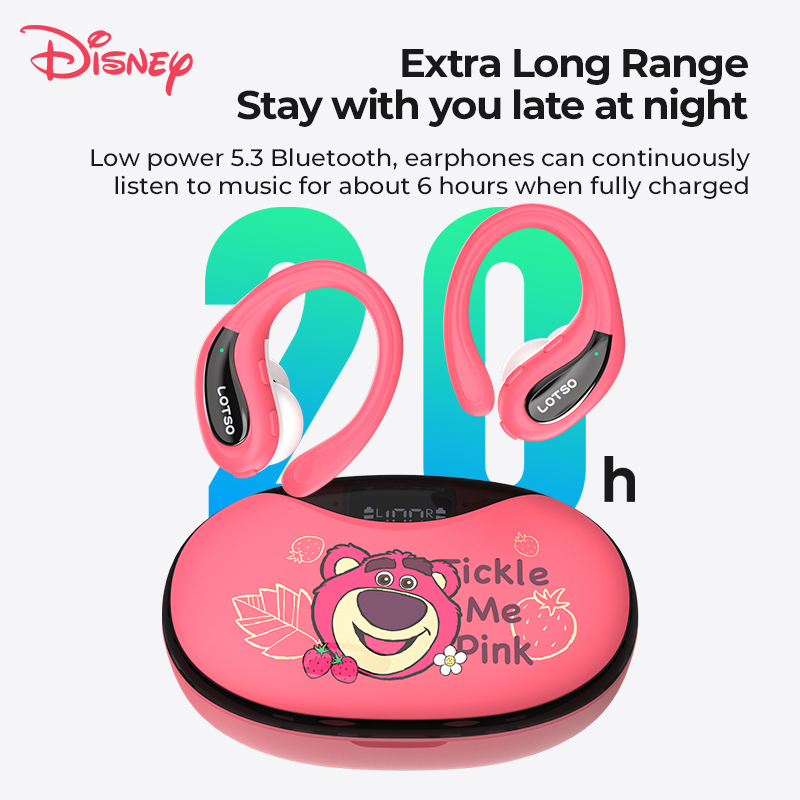 Tai nghe thể thao Disney S28 Không dây Bluetooth 5.3 Tai nghe TWS không thấm nước Hifi Tiếng ồn Micrô Hủy Micrô