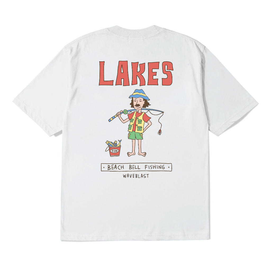 Áo Thun Waveblast LAKES Tay Ngắn In Logo Cổ Tròn Cotton Tay Ngắn 0519