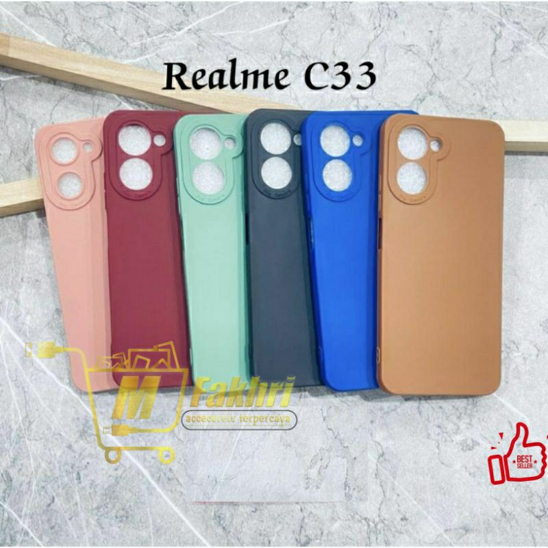 Softcase pro camera macaron realme c33 vỏ silicon Pro camera Realme c33 có bảo vệ camera