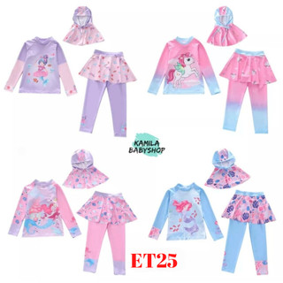 Bộ đồ bơi et25 muslimah cho bé gái size xl-5xl