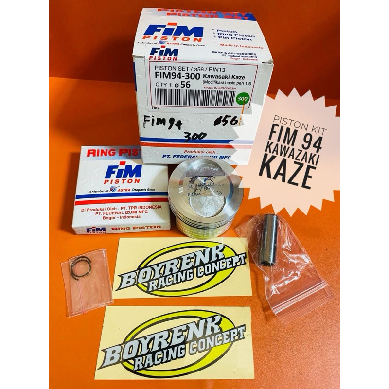 BỘ PISTON FIM94 KAWASAKI KAZE DMTR 56 / PIN 13 DOME TÙY CHỈNH / DOME RAW - ĐUA XE BOYRENK