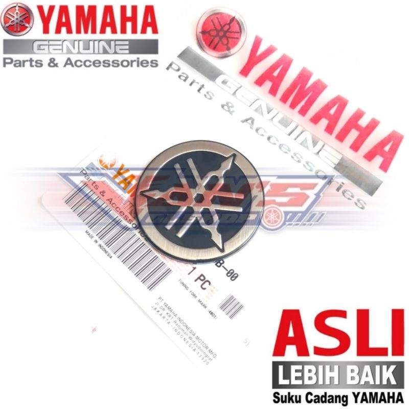 Biểu tượng Logo dập nổi Yamaha 3D 40D Kích thước bạc 4,5cm cho cánh trước Lexi 125, Tất cả Aerox 155