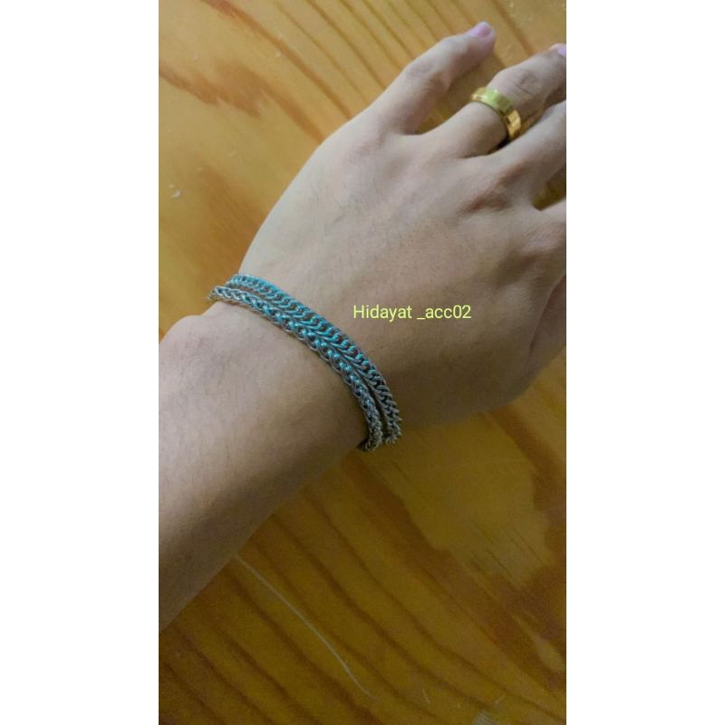 COD NAM BRACELET ROLLO ĐÔI VÀ CHUỖI BẠC, CHẤT LIỆU TITAN CHỐNG RỬA
