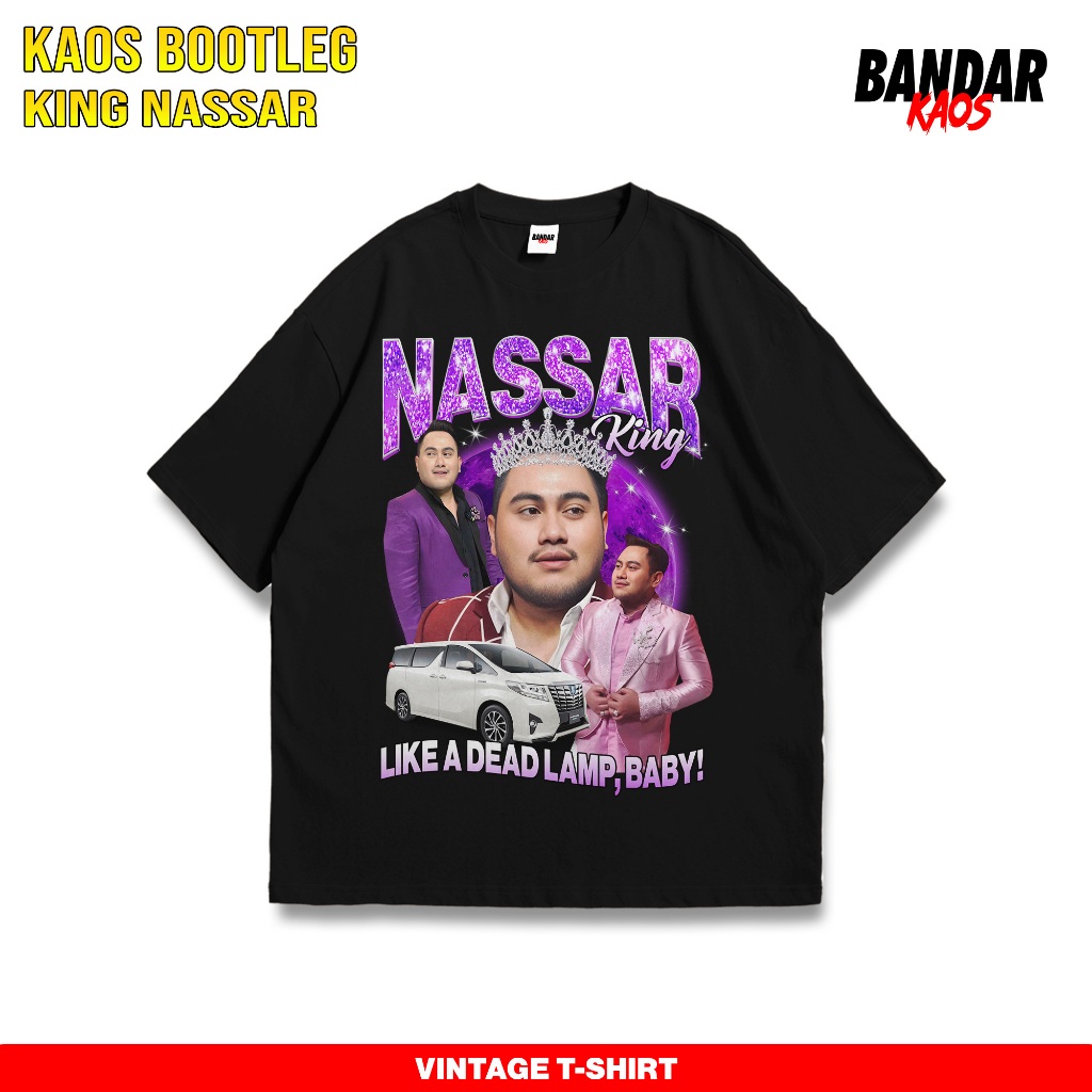 Bandar Kaos King Nassar 1 - Baju Vintage Bootleg - Áo thun Vintage Dạo Phố Viral - Kaos Distro Cowok