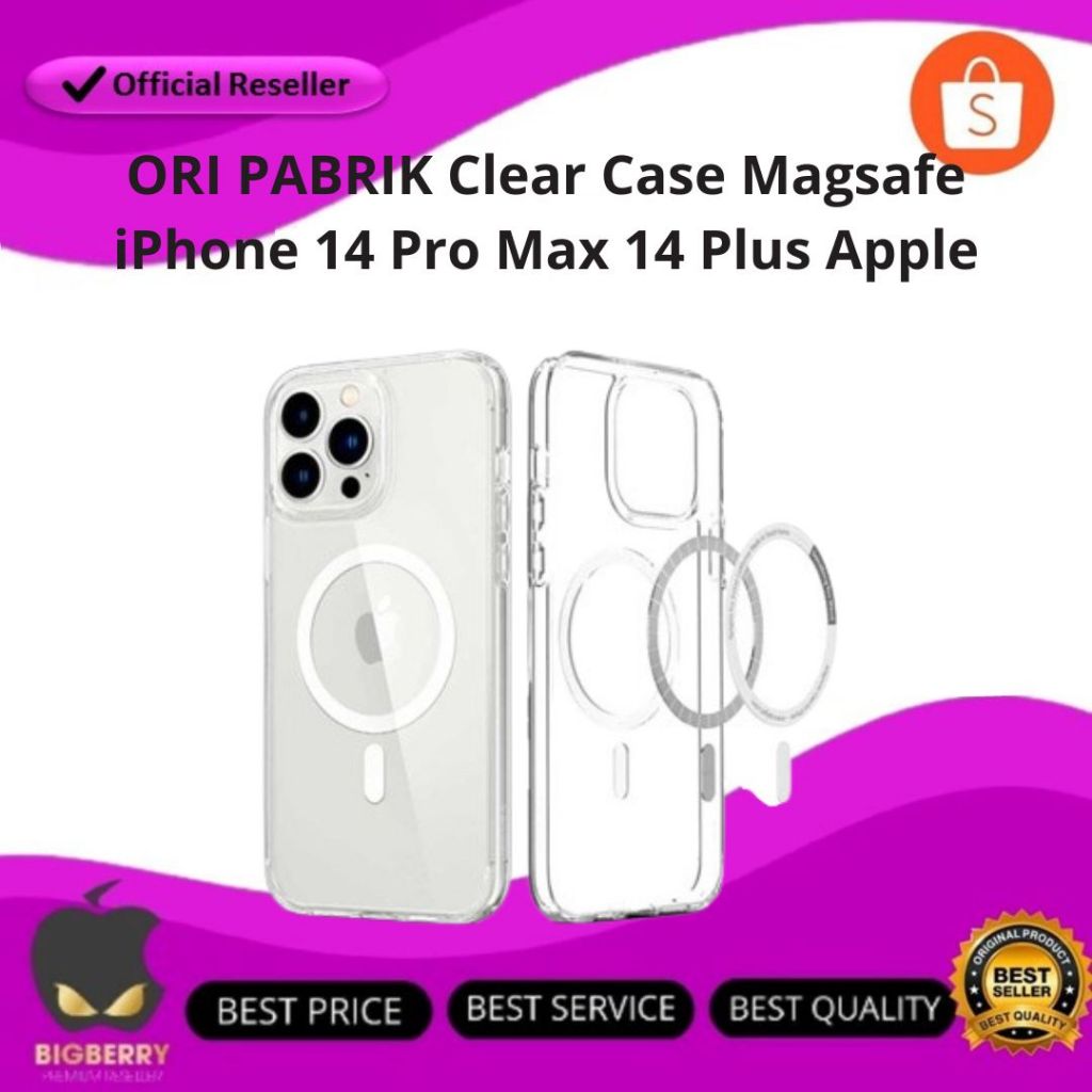 Ốp lưng trong suốt Magsafe iPhone 14 Pro Max 14 Plus Apple Cover Nhà máy chính hãng