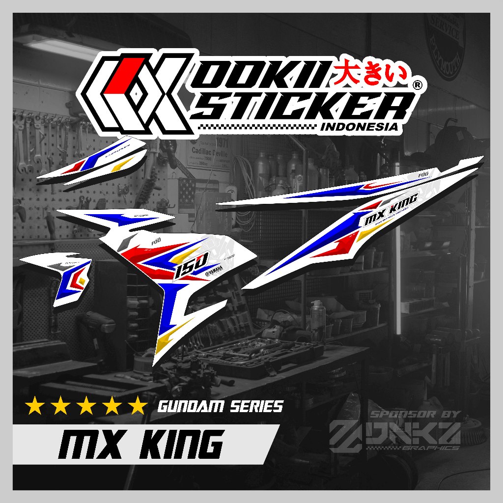 MX King 150 Miếng Dán Decal Sọc MX King 150 Premium Racing Gundam Series OOKII