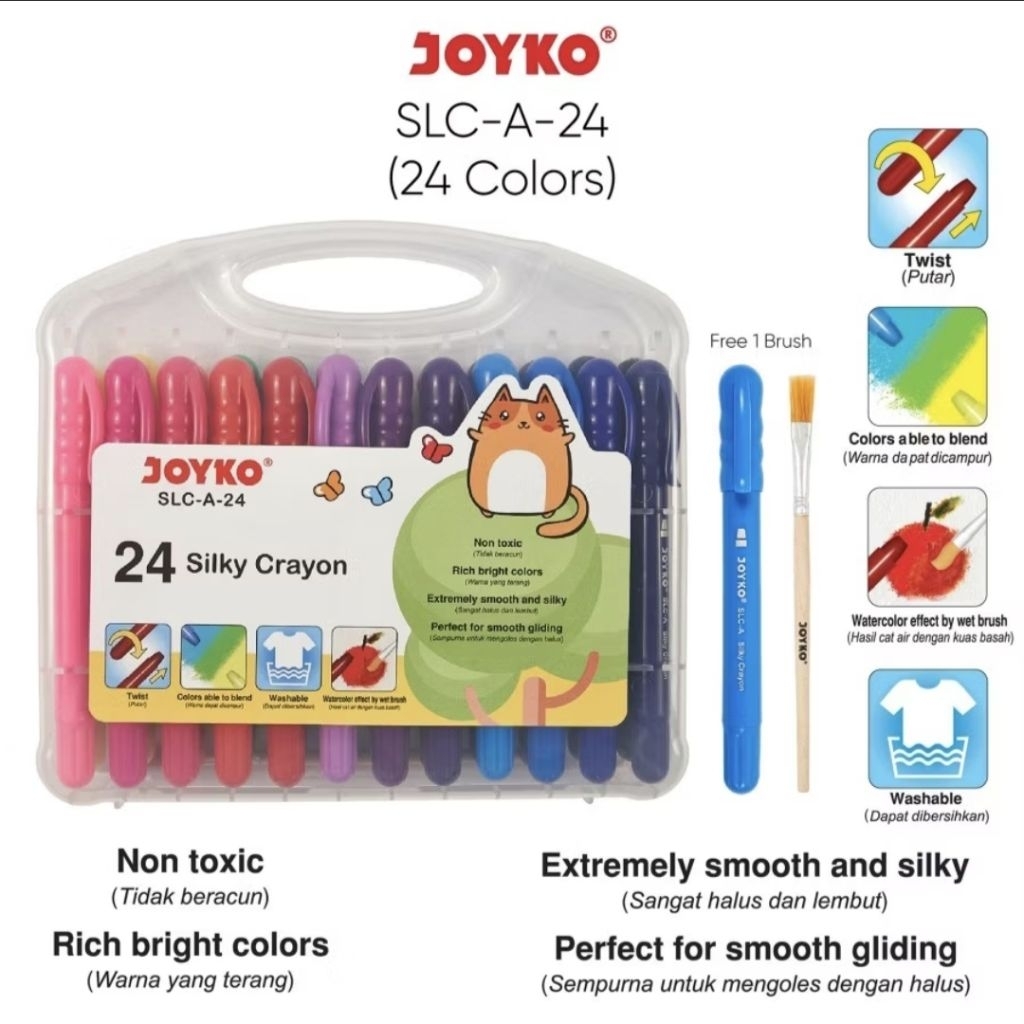 Joyko Silky Crayon 24 màu SLC-A-24