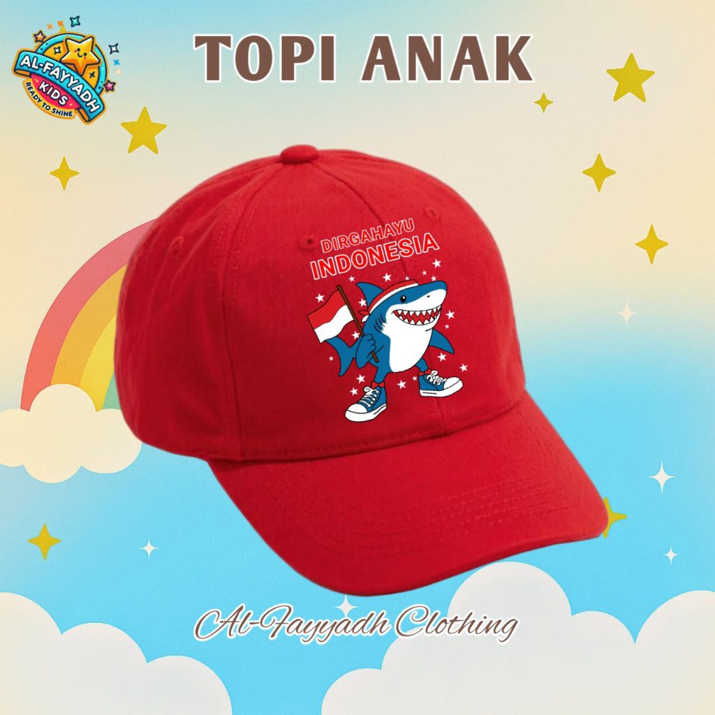 UNISEX TRẺ EM NẮP BÓNG CÓ ANOMALI TRALARA TRALARERO HÌNH ẢNH SHARK AUGUST 17TH 2025 HUT RI / COOL BO