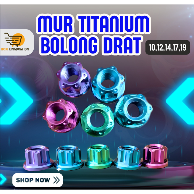 Titan rỗng Nut M6 M8 M10 M12 M14 sợi 10 12 14 17 19