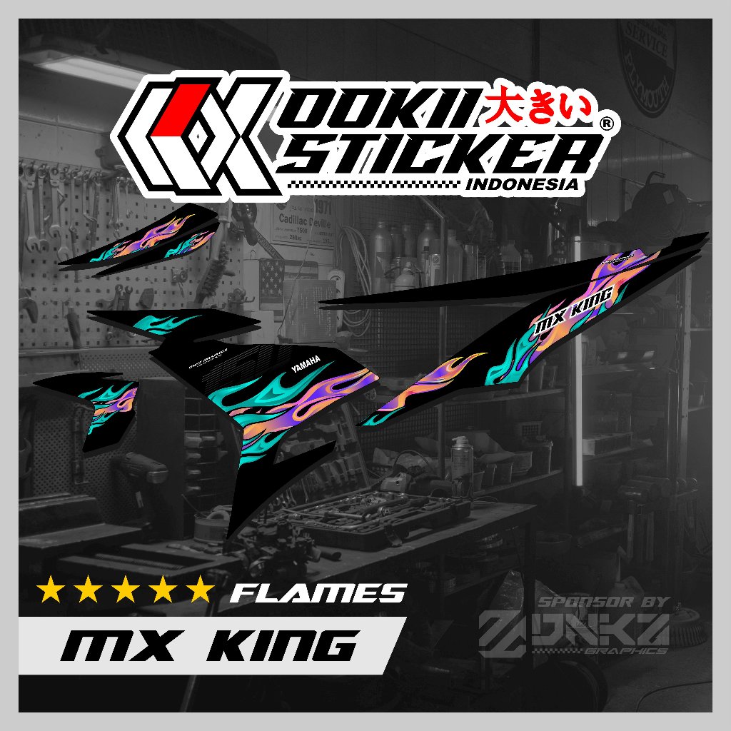 MX King 150 Dán Xe Máy Dán Decal Sọc MX King 150 Cao Cấp Đua Ngọn Lửa OOKII