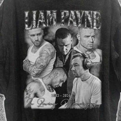 In Loving Memory of Liam Payne Áo thun, Acid Wash Oversized Áo thun, Liam Payne Graphic Tee