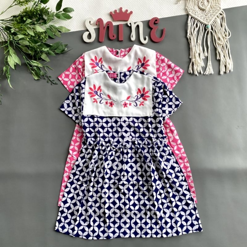 Váy Batik trẻ em Aisa thêu hoa Kawung, Chất liệu Rayon, mát mẻ, thoải mái khi mặc