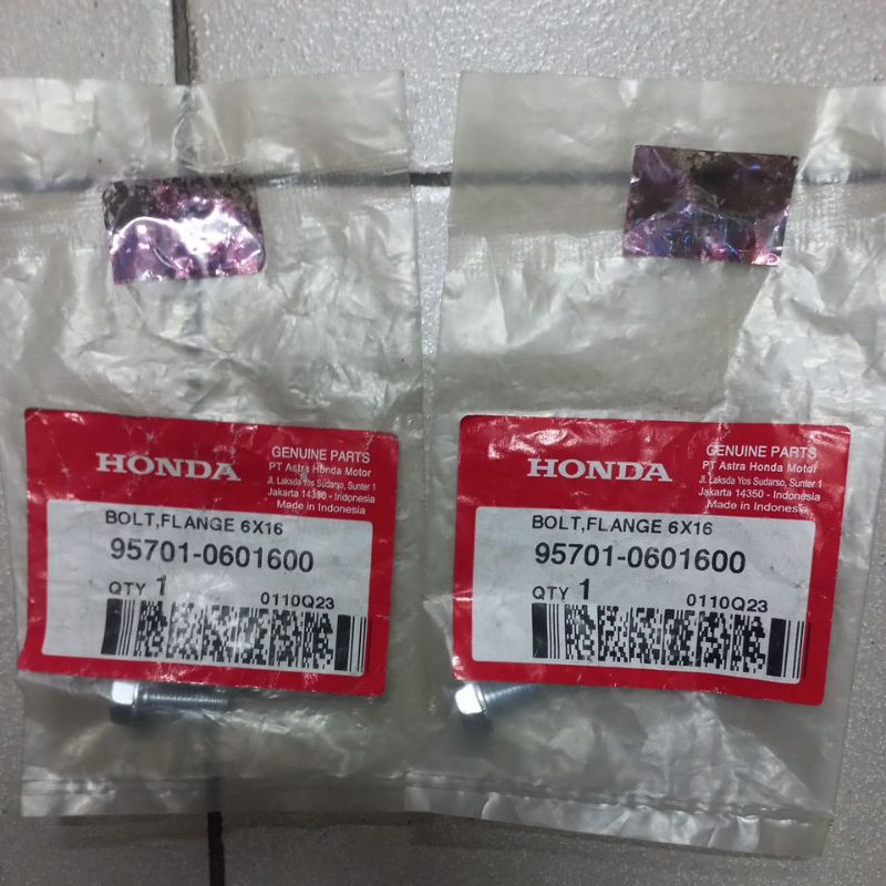 957010601600 – FLANGE BOLT 6X16, BAUD BOLT 6x16 ADV, BEAT, PCX, GENIO, CB VERZA, CB NEW, REVO, SCOOP