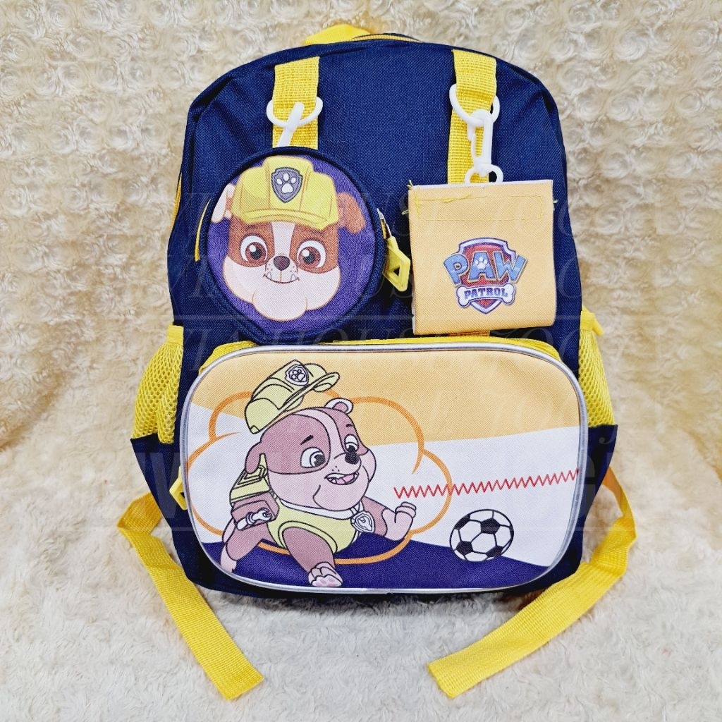 Paw Patrol 2 Rest Màu Vàng Trường Tiểu Học Ba Lô Paw Patrol Ba Lô Màu Vàng Paw Patrol Ba Lô Túi Tròn