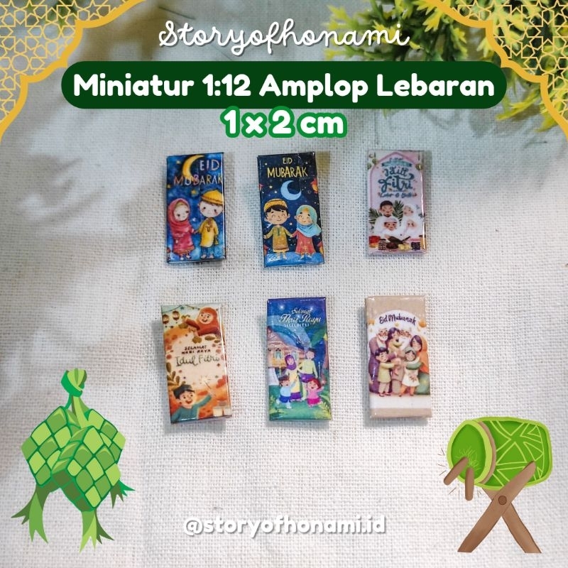 MINIATURE 1: 12 EID ENVELOPE (1 x 2 cm) EID MUBARAK CUTE MOTIF