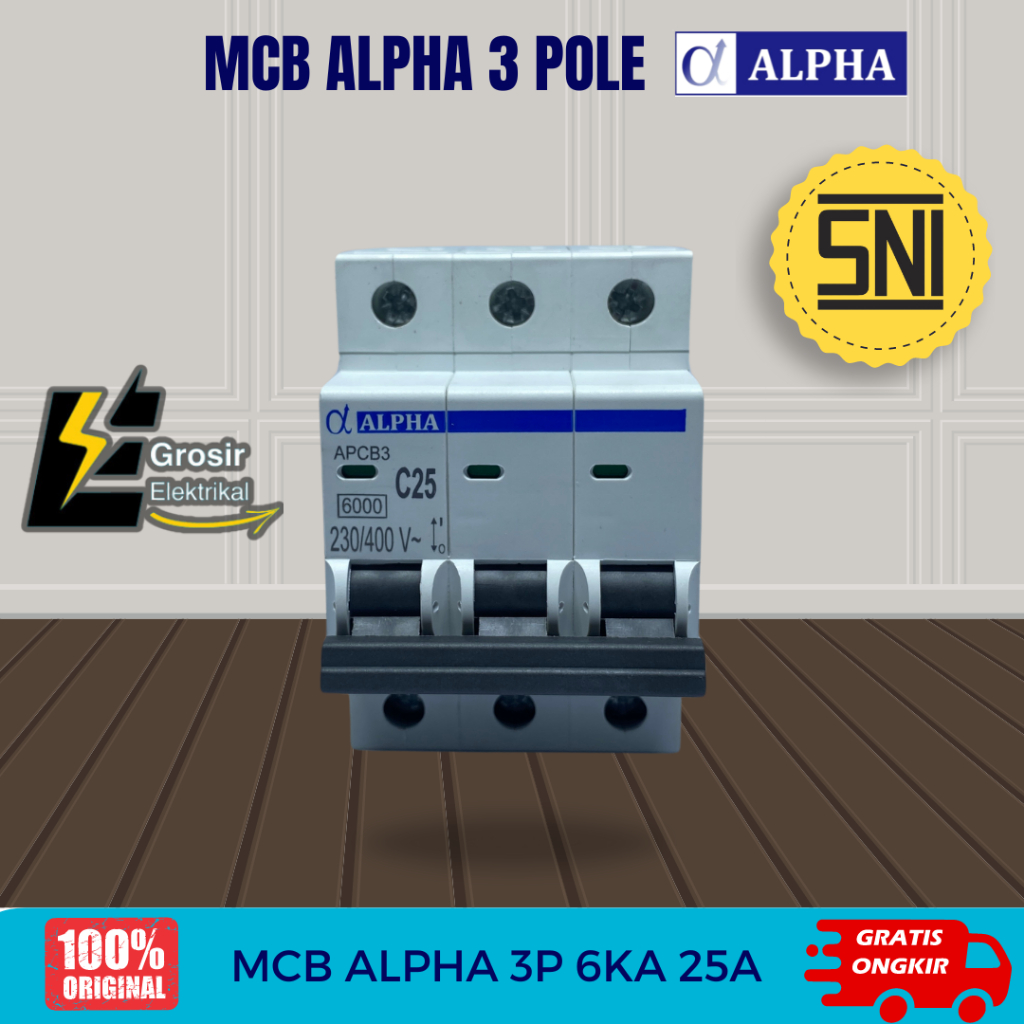 MCB Alpha 3P 6KA 25A